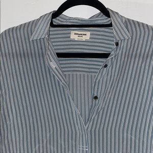 Zadig&Voltaire deluxe blue strip silk button down